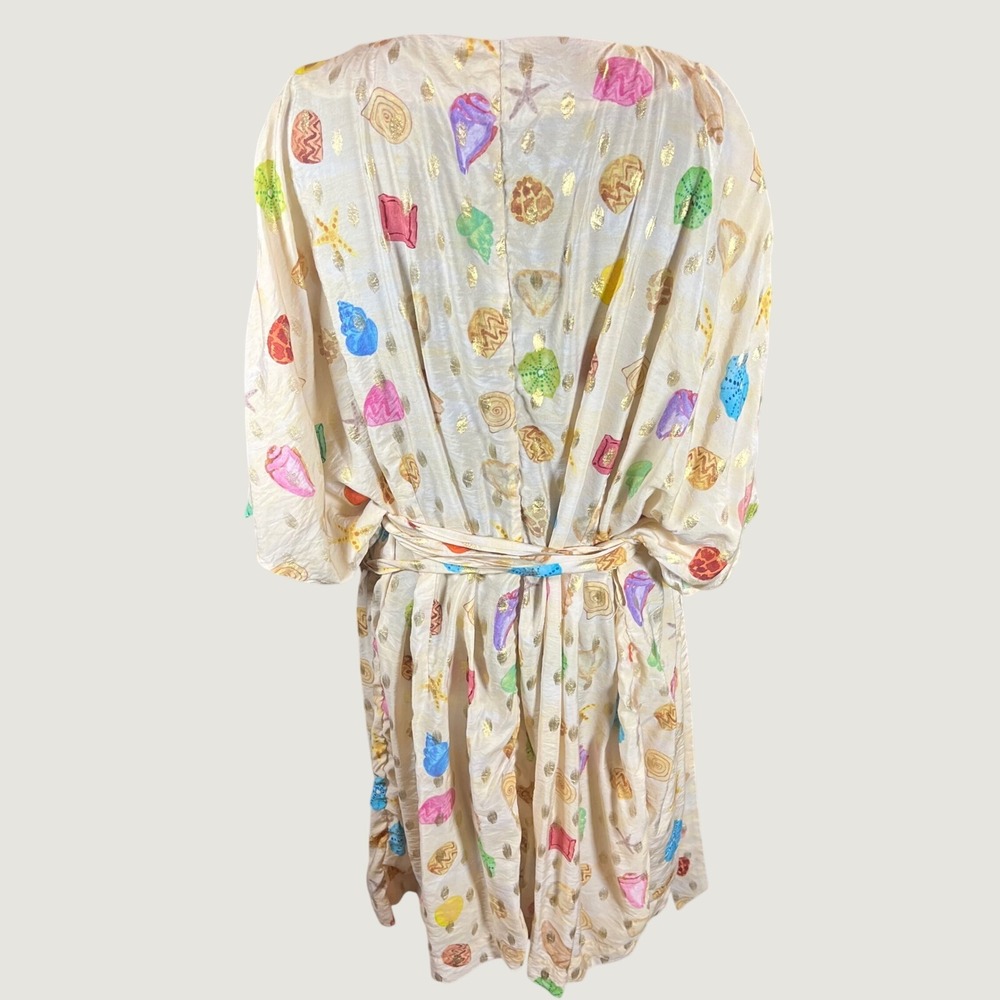 Never Fully Dressed Seashell Gold Foil Wrap Dress Cream Plus Size US 22 - Picture 6 of 16